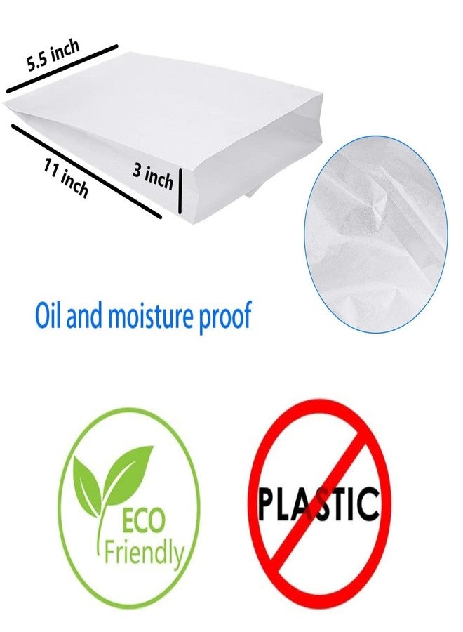 RANUR Butter or Parchment Paper Bags for Food Snack, Sandwich Pastry, Glassine, Wax Cookie, Size 13 cm X 28cm X 8 cm, L X H X W White Colour Pack of 100 - Image 2